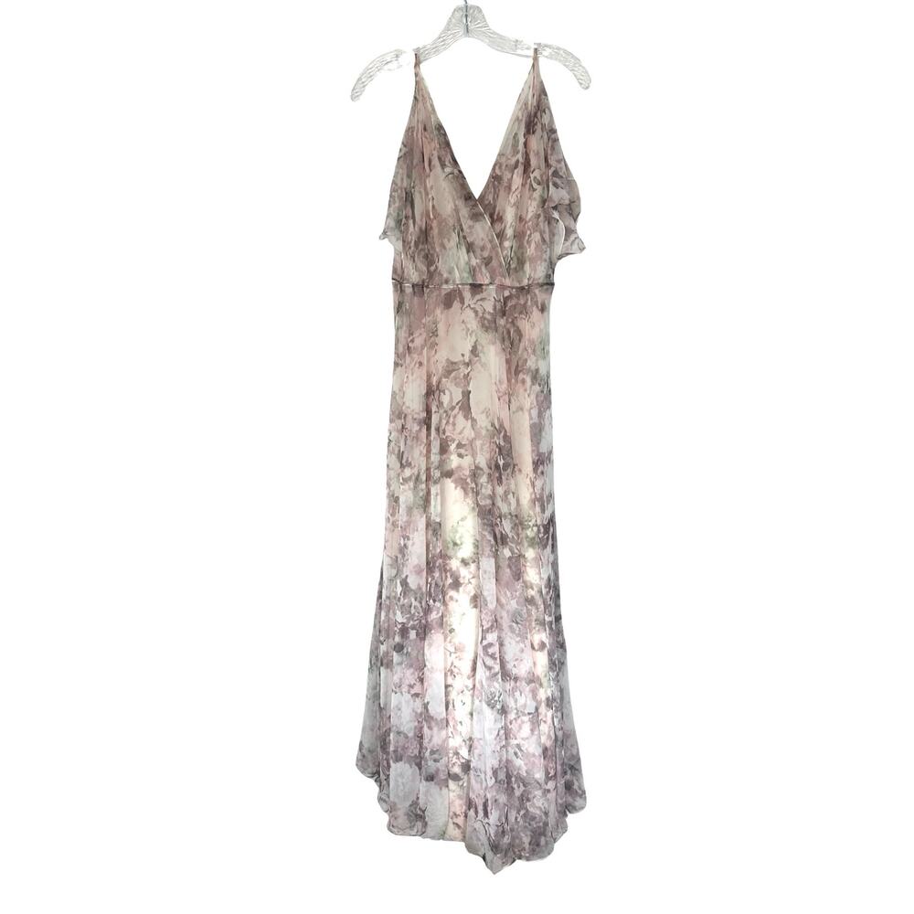 Jenny Yoo Lilac Blush Pink Romantic Whimsical Floral Formal‎ Maxi Dress Size 6